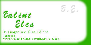 balint eles business card